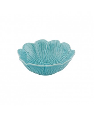 Bol ceramic albastru, 17 cm, Flora - BORDALLO PINHEIRO